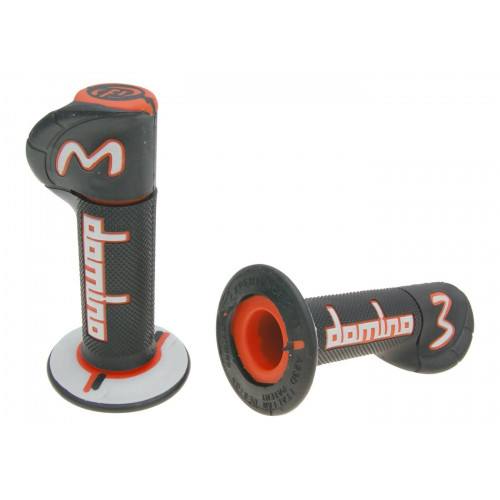 handlebar grip set Domino A230 off-road black / orange / grey 37227