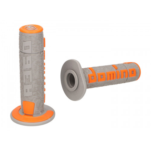 handlebar grip set Domino A360 off-road grey / orange 37826