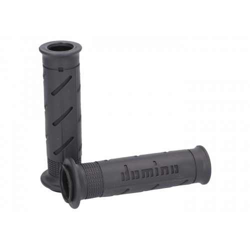 handlebar grip set Domino A250 on-road anthracite / black open end grips 39709