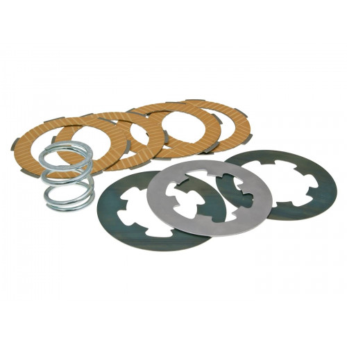 clutch disc set / clutch friction plates reinforced incl. spring Ferodo for Vespa 50, 90, 125 Primavera, ET3 35407