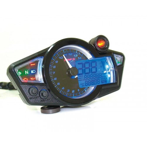 multifunctional speedometer Koso RX1N GP Style black, blue lighting 11042