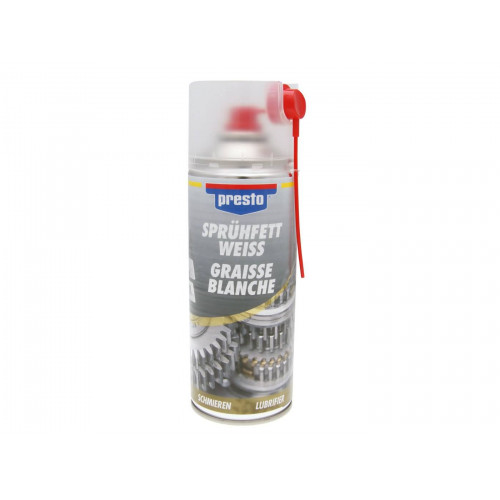 spray grease Presto adhesive lubricant white transparent 400ml 33645
