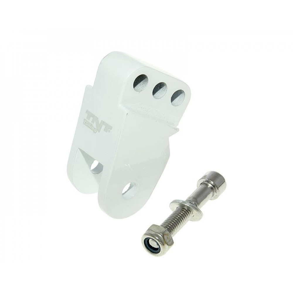shock extender CNC 3-hole adjustable mounting white for CPI, Keeway, Generic 21341
