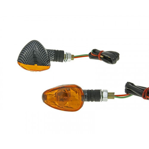 indicator light set M10 thread carbon look Doozy orange, short version VC20110