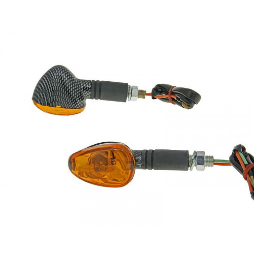 indicator light set M10 thread carbon look Doozy orange, long version VC20111