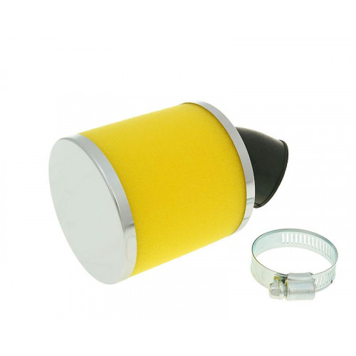 air filter Big Foam 28-35mm bent carb connection (adapter) yellow VC23323